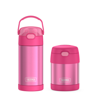 12oz FUNtainer  Water Bottle & 10oz Food Jar Bundle - Pink