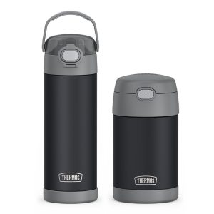 16oz FUNtainer Water Bottle & Food Jar Bundle - Charcoal